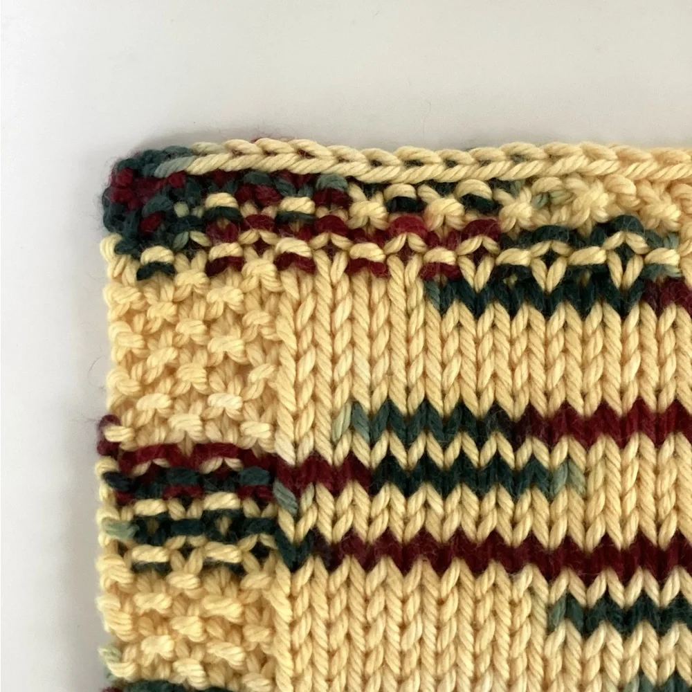 Baby Washcloth Hand Crafted Yellow Maroon Green Cotton Gift Bath Essentials